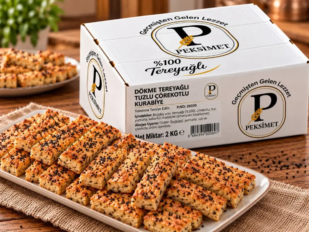 PEKSİMET DÖKME KURABİYE TUZLU ÇÖREKOTLU 2 KG