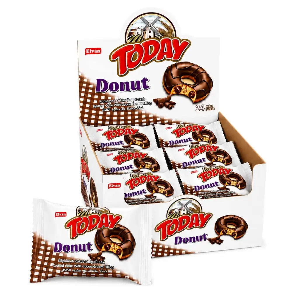 ELVAN TODAY DONUT KAKAOLU 40GR*24