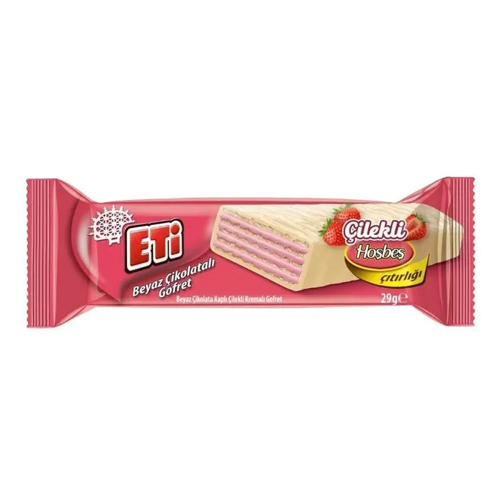 ETİ GOFRET ÇİLEKLİ BEYAZ (29GR*35KL)