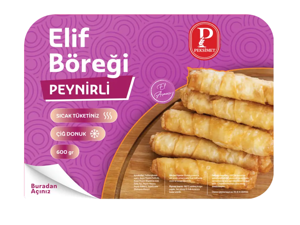 PEKSİMET ÇİĞ DONUK ELİF BÖREĞİ PEYNİRLİ 600 GR