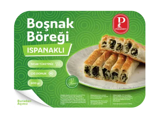 [1468] PEKSİMET ÇİĞ DONUK BOŞNAK BÖREĞİ ISPANAKLI 600 GR